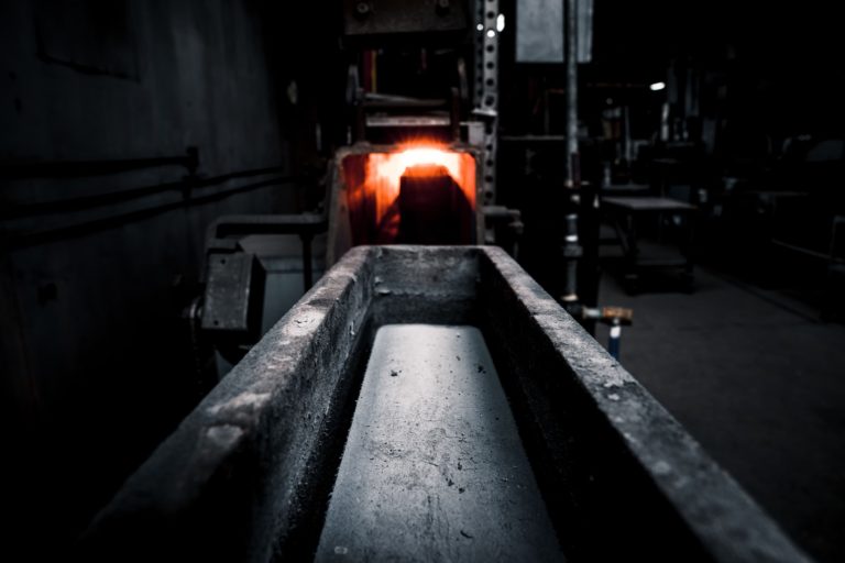 powder in ingot form coming out of the furnace